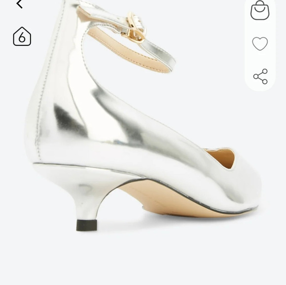 Charles & Keith Buckle Closure Ankle Strap Pointed Toe Pumps - Silver - Picture 2 of 15